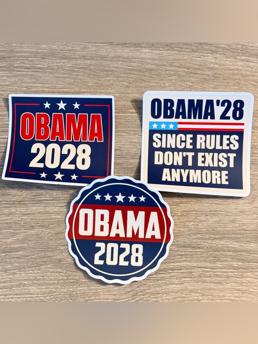 Political Campaign Sticker Pack in Navy, Red & White - Obama 2028